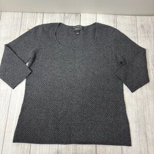 St John for Nordstrom Gray 100% Cashmere Knit Sweater Size Medium *Flaws